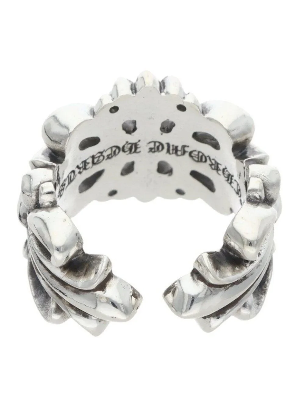 Chrome Hearts Dbl Flrl Crs Double Floral Cross Silver Ring